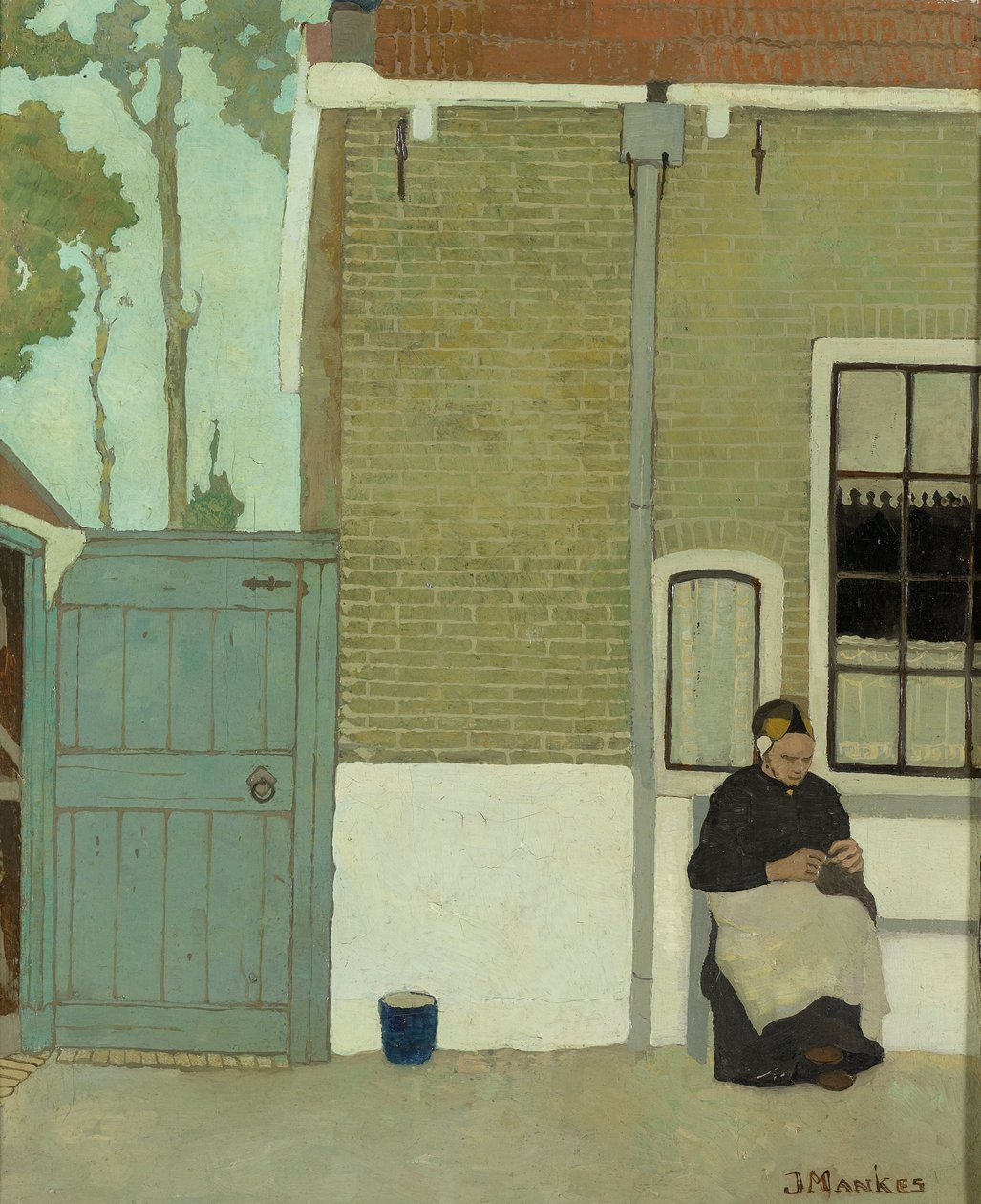 Kobieta przed swoim domem autorstwa Jan Mankes