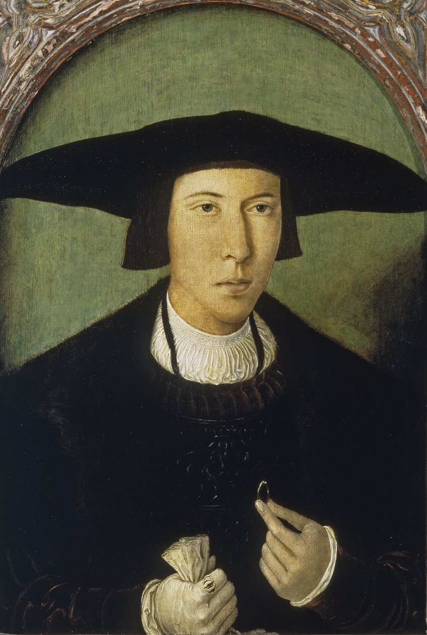 Portret młodego mężczyzny autorstwa Jan Mostaert