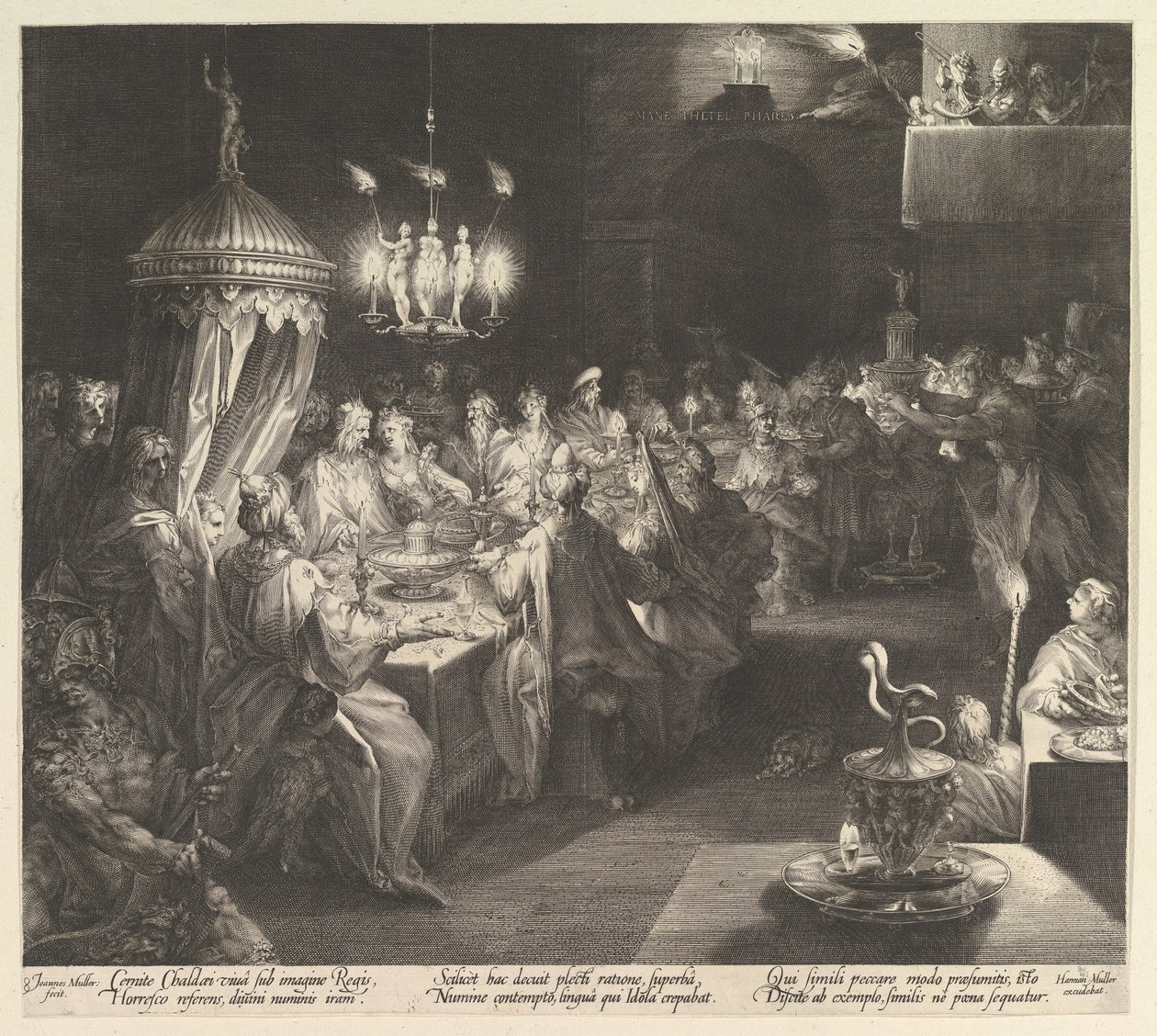 Uczta Baltazara, ok. godz. 1624. autorstwa Jan Muller