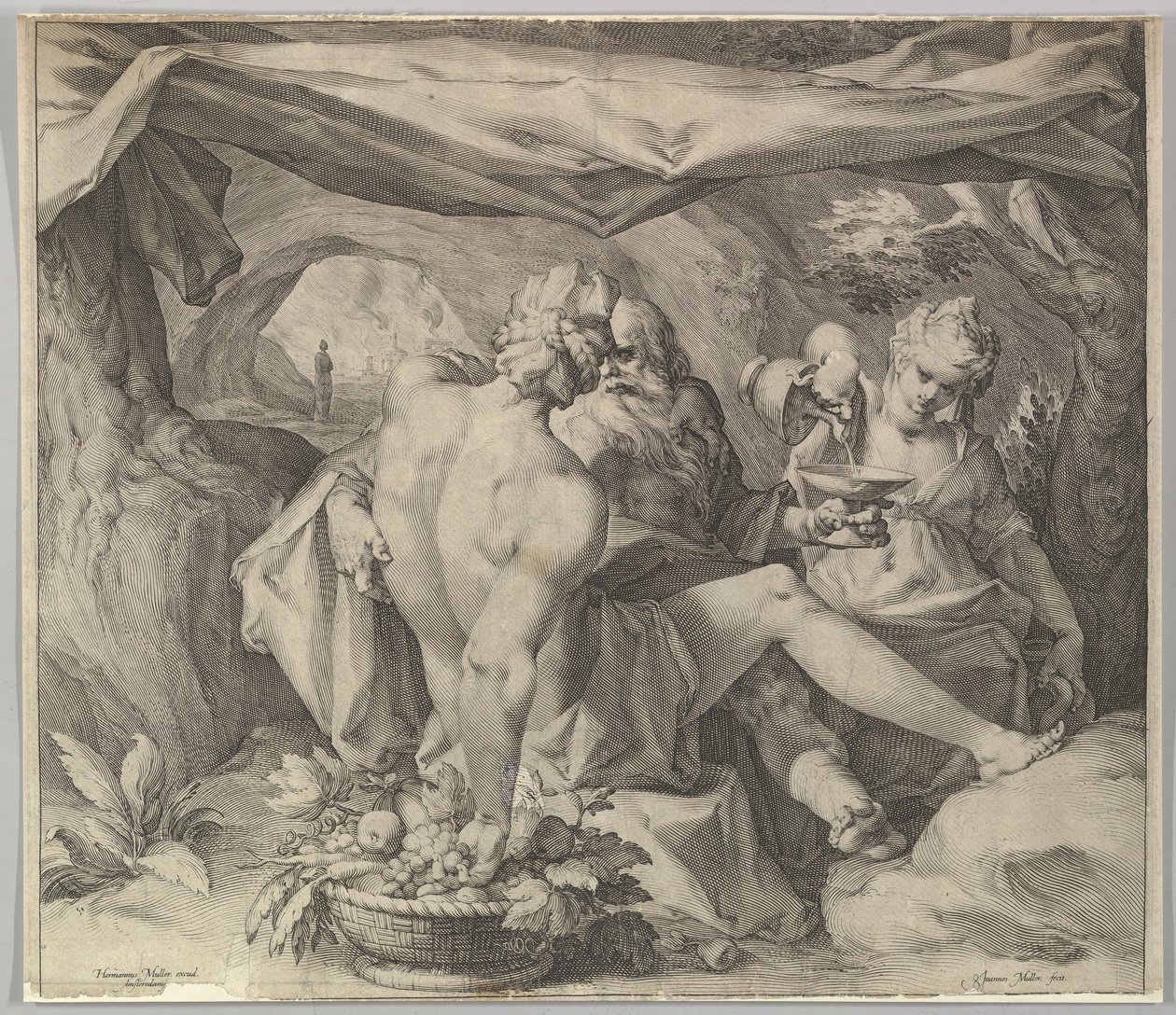 Lot i jego córki, ca. 1630. autorstwa Jan Muller