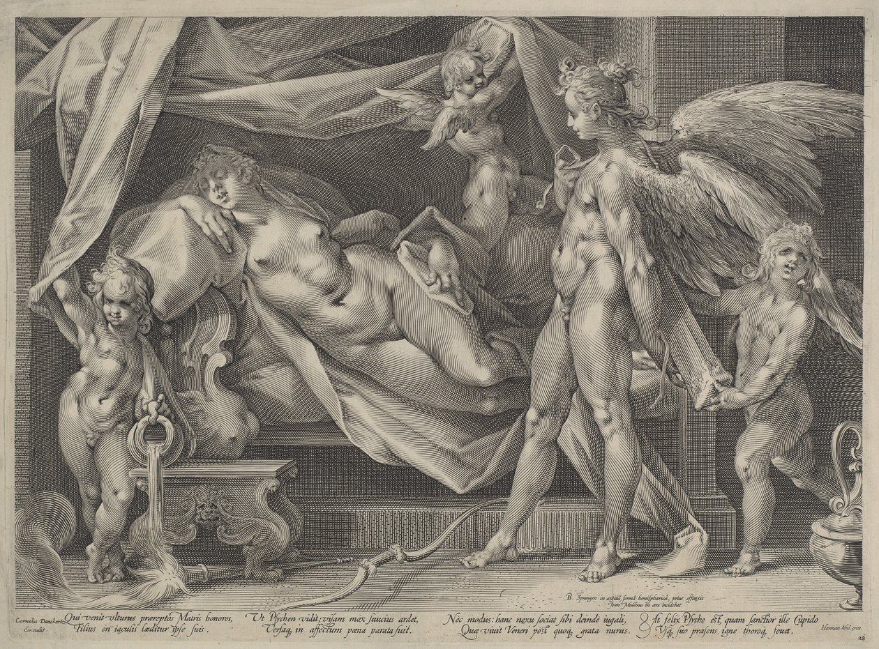 Kupidyn i Psyche autorstwa Jan Muller, after Bartholomaeus Spranger