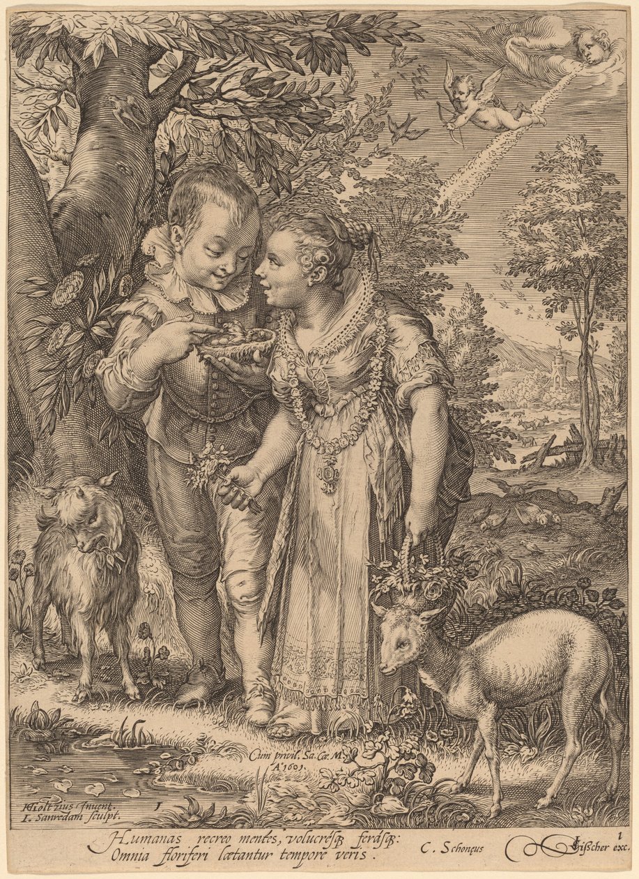 Wiosna autorstwa Jan Pietersz Saenredam after Hendrik Goltzius