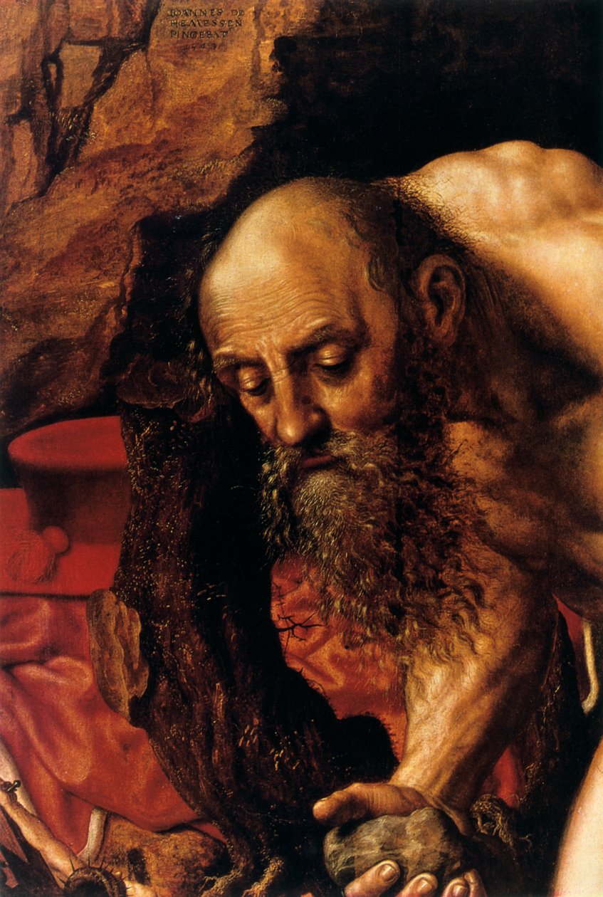 Św. Hieronim, szczegół, 1543. autorstwa Jan Sanders van Hemessen