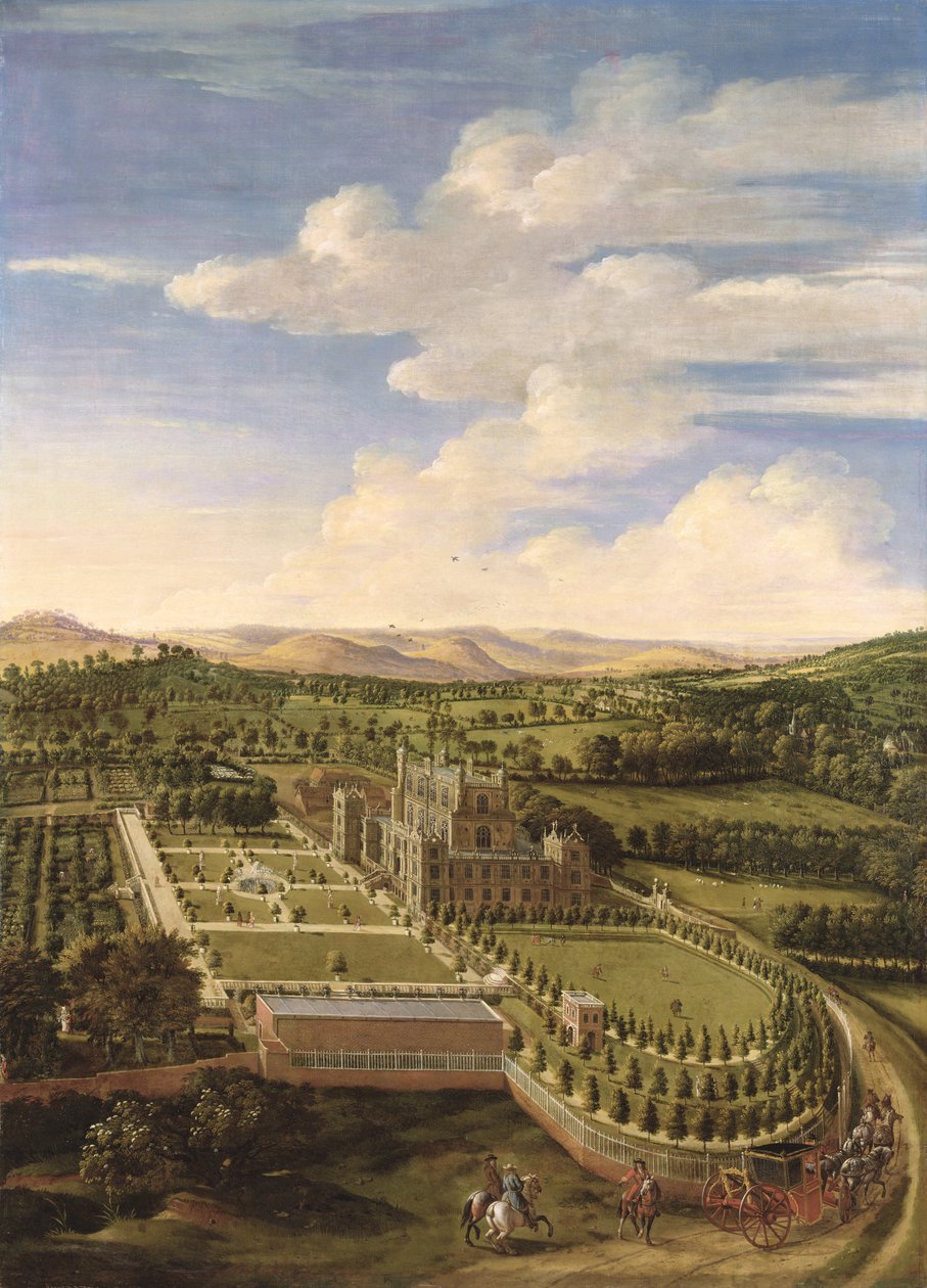 Wollaton Hall and Park, Nottingham, 1697 r. autorstwa Jan Siberechts