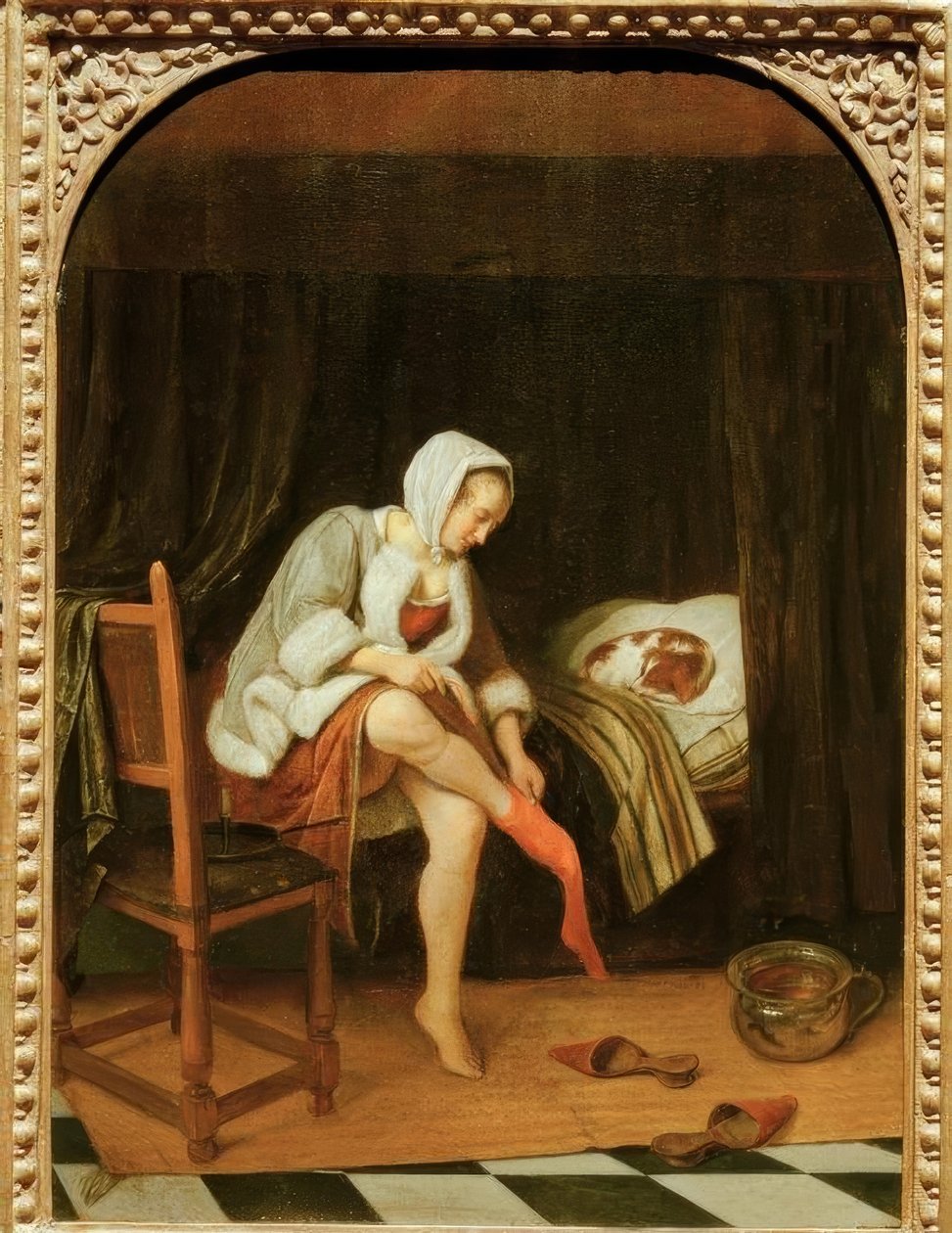 Kobieta w toalecie autorstwa Jan Havickszoon Steen