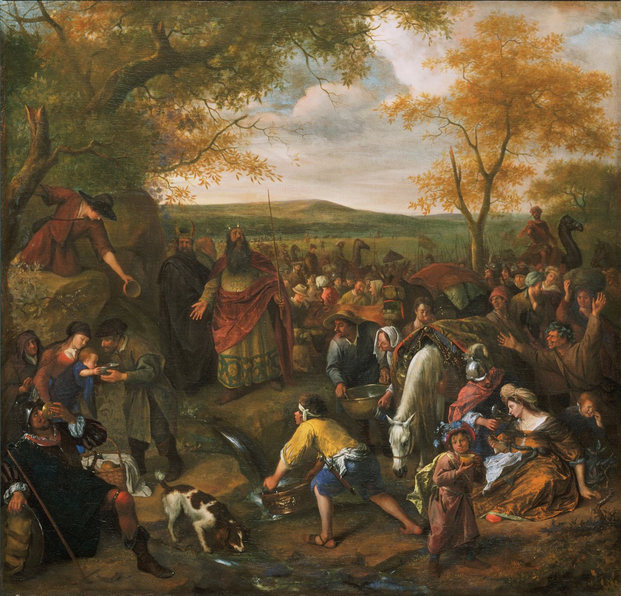 Mojżesz uderzający w skałę autorstwa Jan Steen