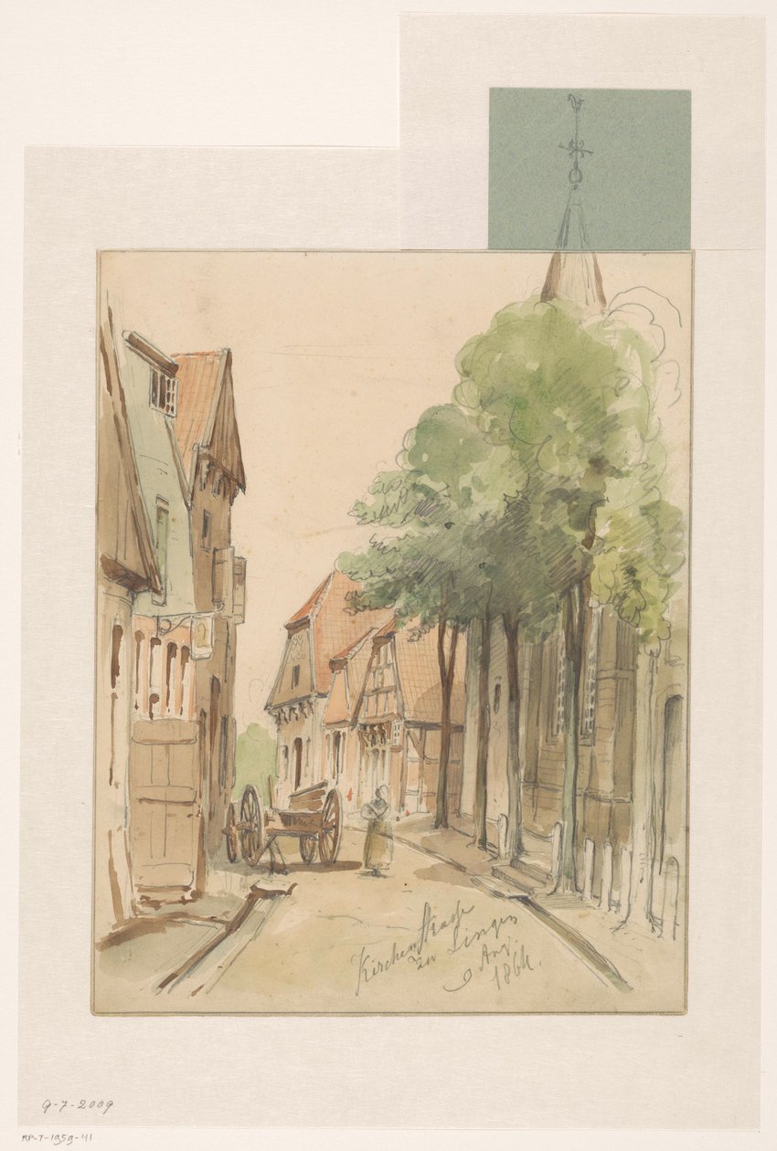 Widok Kirchenstrasze w Lingen autorstwa Jan Striening