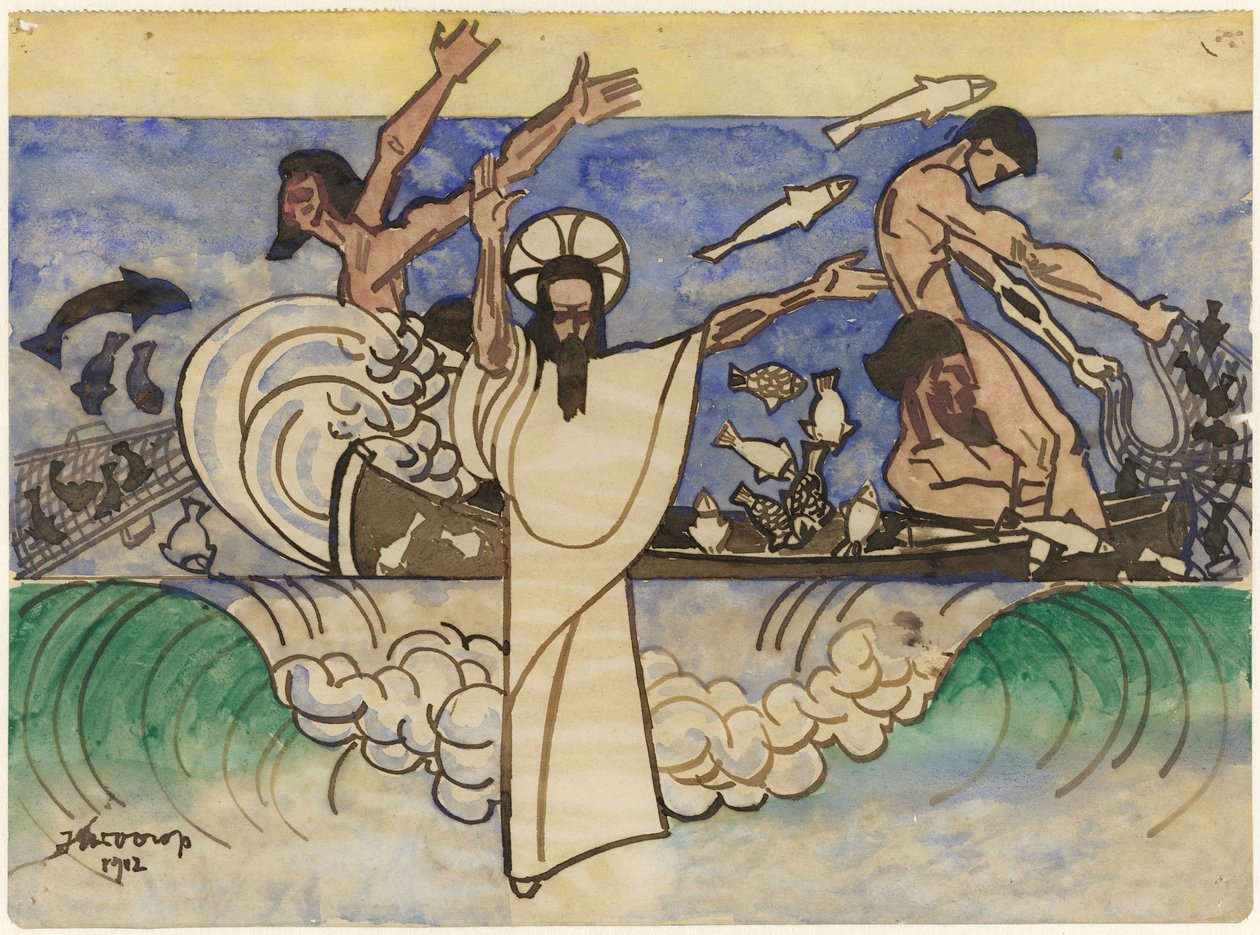 Cudowny połów ryb autorstwa Jan Toorop