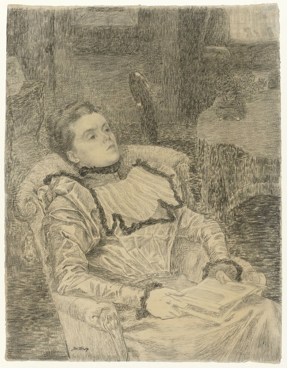 Portret Annie Toorop autorstwa Jan Toorop