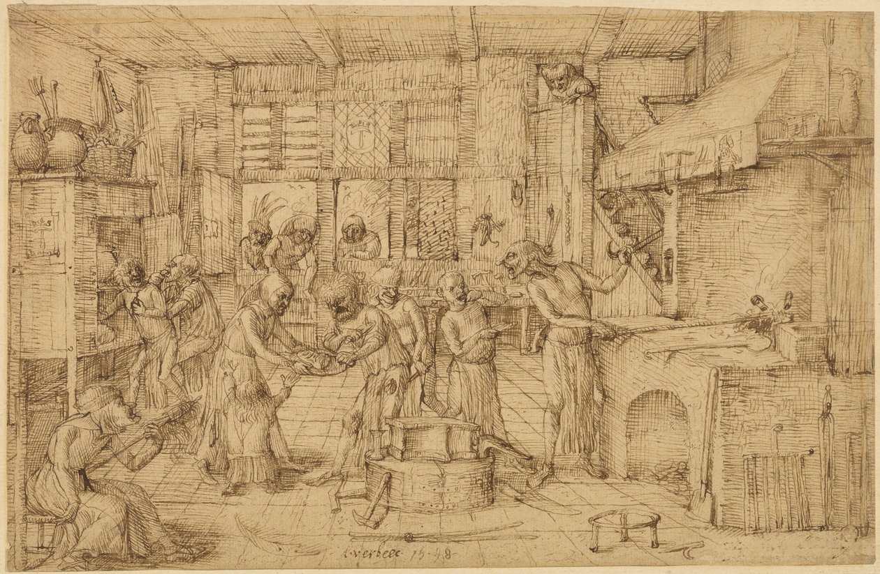 Scena w kuźni autorstwa Jan Verbeeck