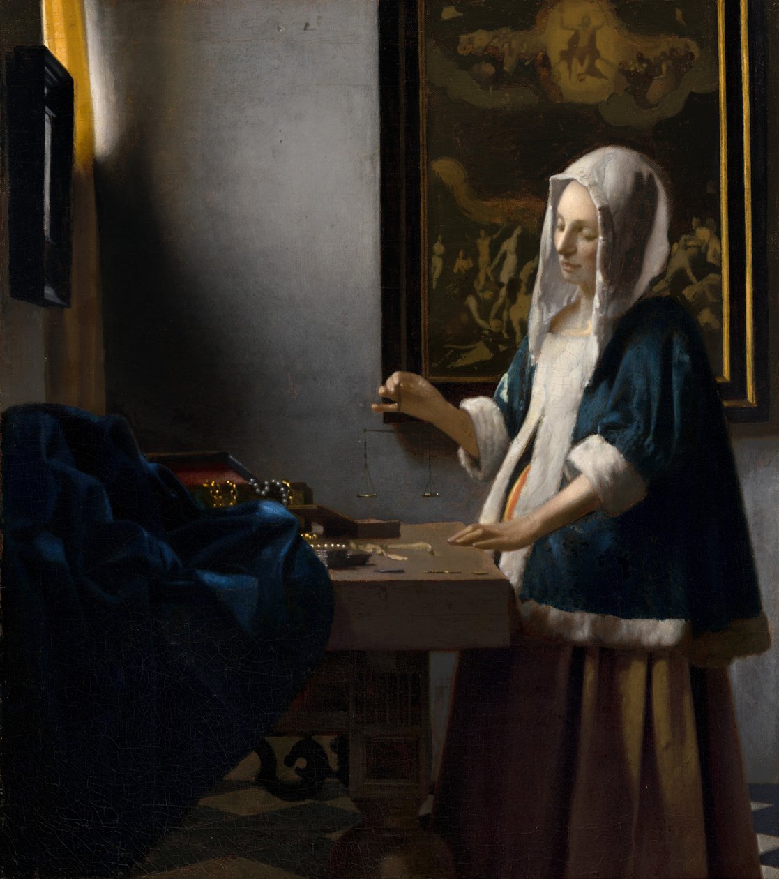 Kobieta trzymająca równowagę, c. 1664. autorstwa Johannes Vermeer