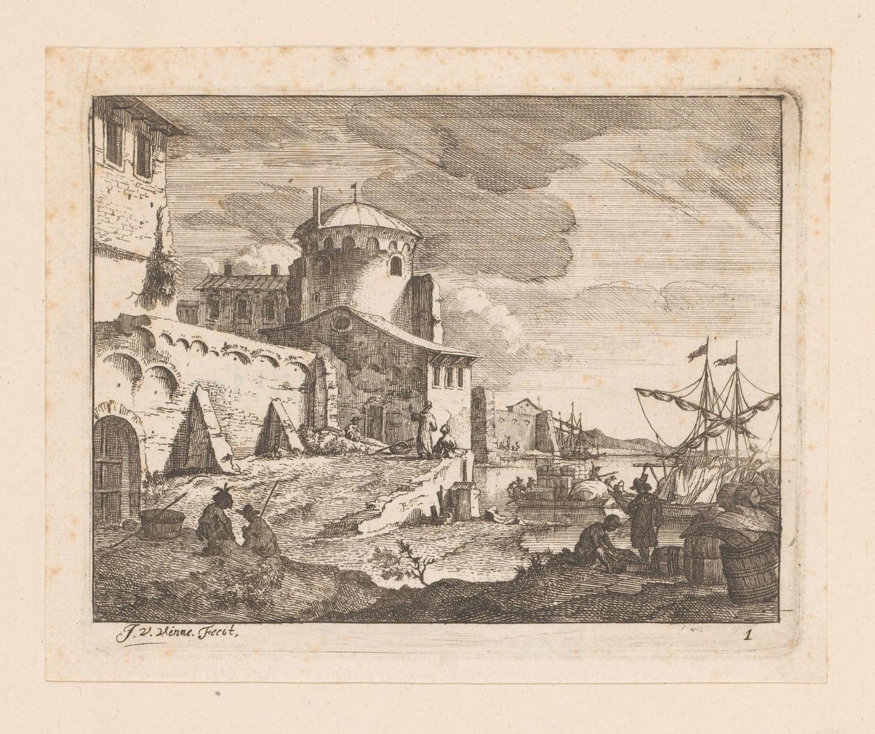włoski port autorstwa Jan Vincentsz. van der Vinne