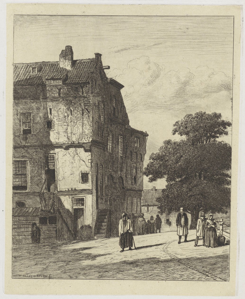 Widok ulicy w Amsterdamie autorstwa Jan Weissenbruch