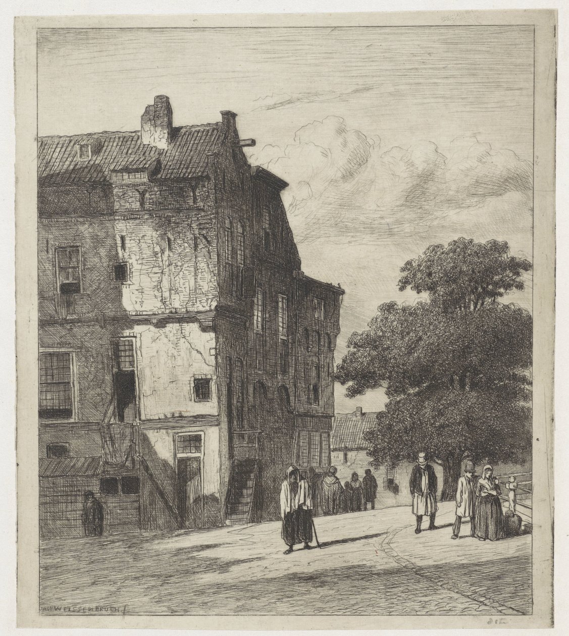 Widok ulicy w Amsterdamie autorstwa Jan Weissenbruch