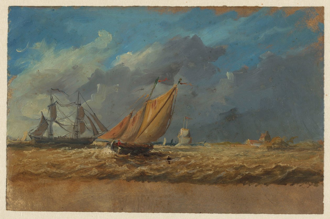 Seascape z niektórymi statkami autorstwa Jan Weissenbruch