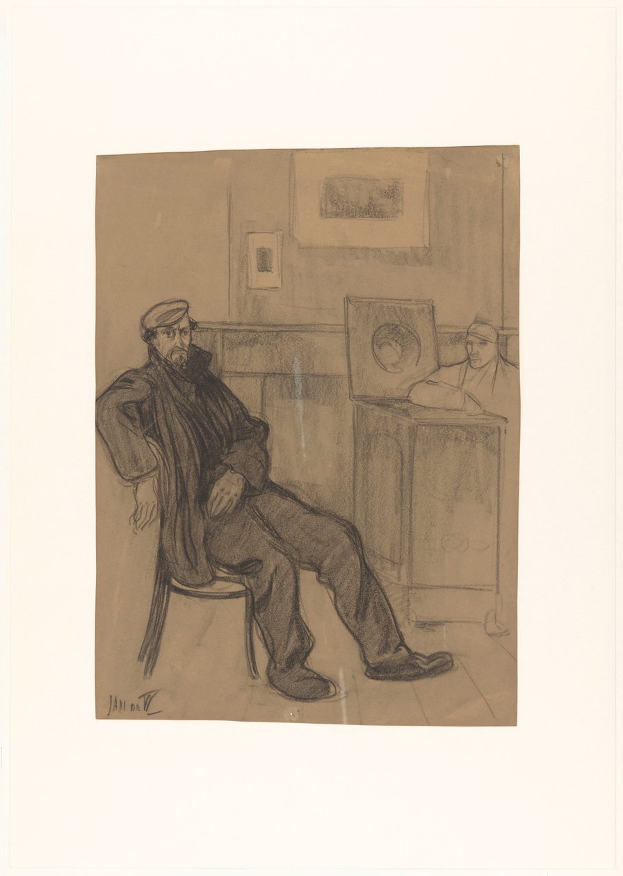 Mężczyzna na krześle autorstwa Jan de Waardt (signed by artist)