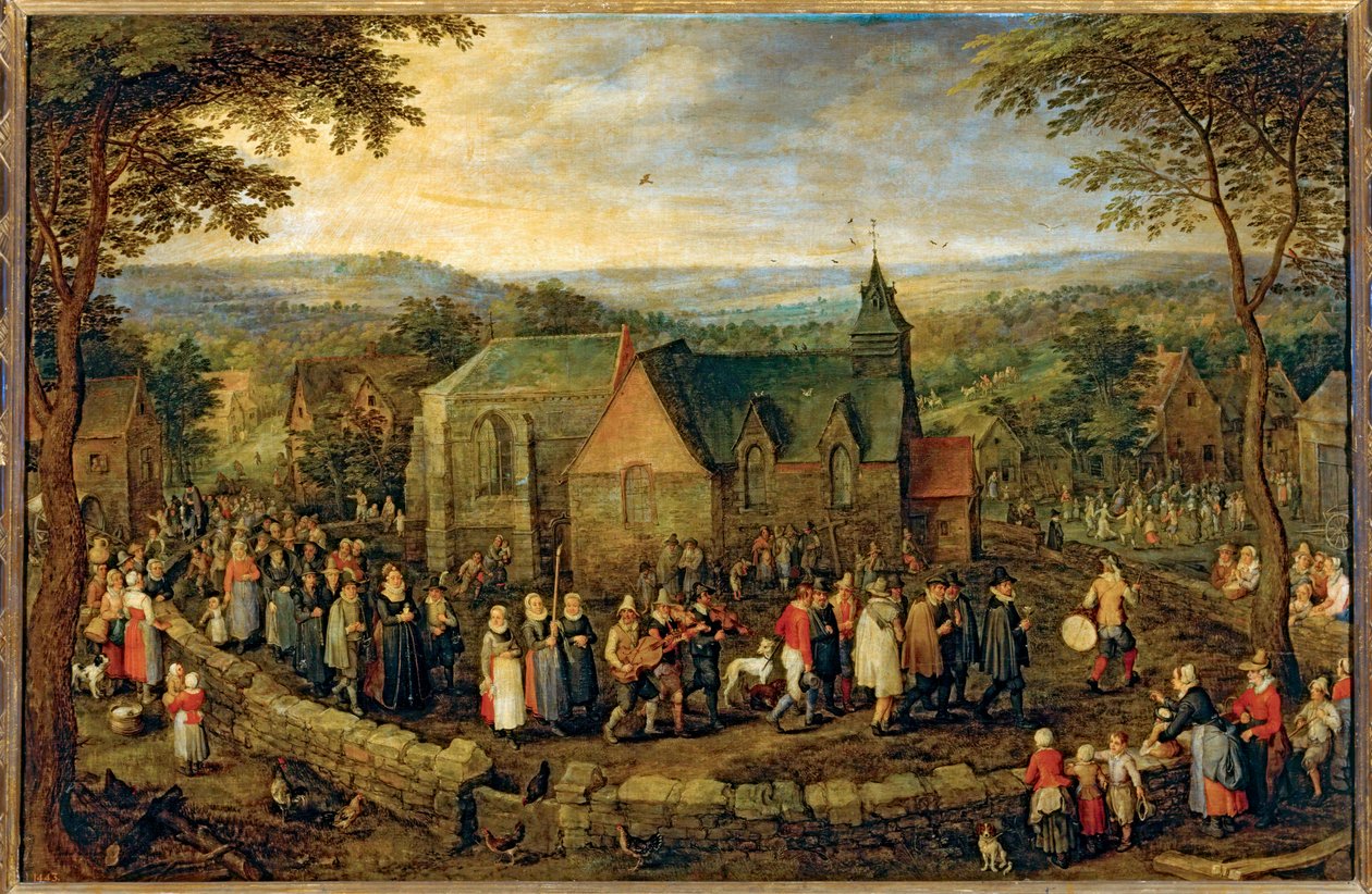 Wiejskie wesele ... (olej na płótnie) autorstwa Jan the Elder Brueghel