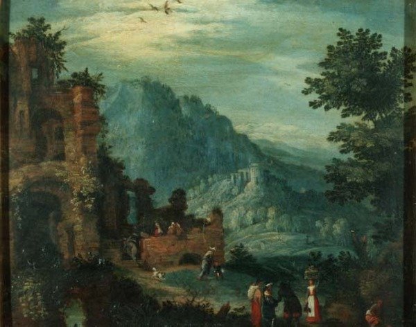 Krajobraz z klasycznymi ruinami autorstwa Jan the Elder Brueghel