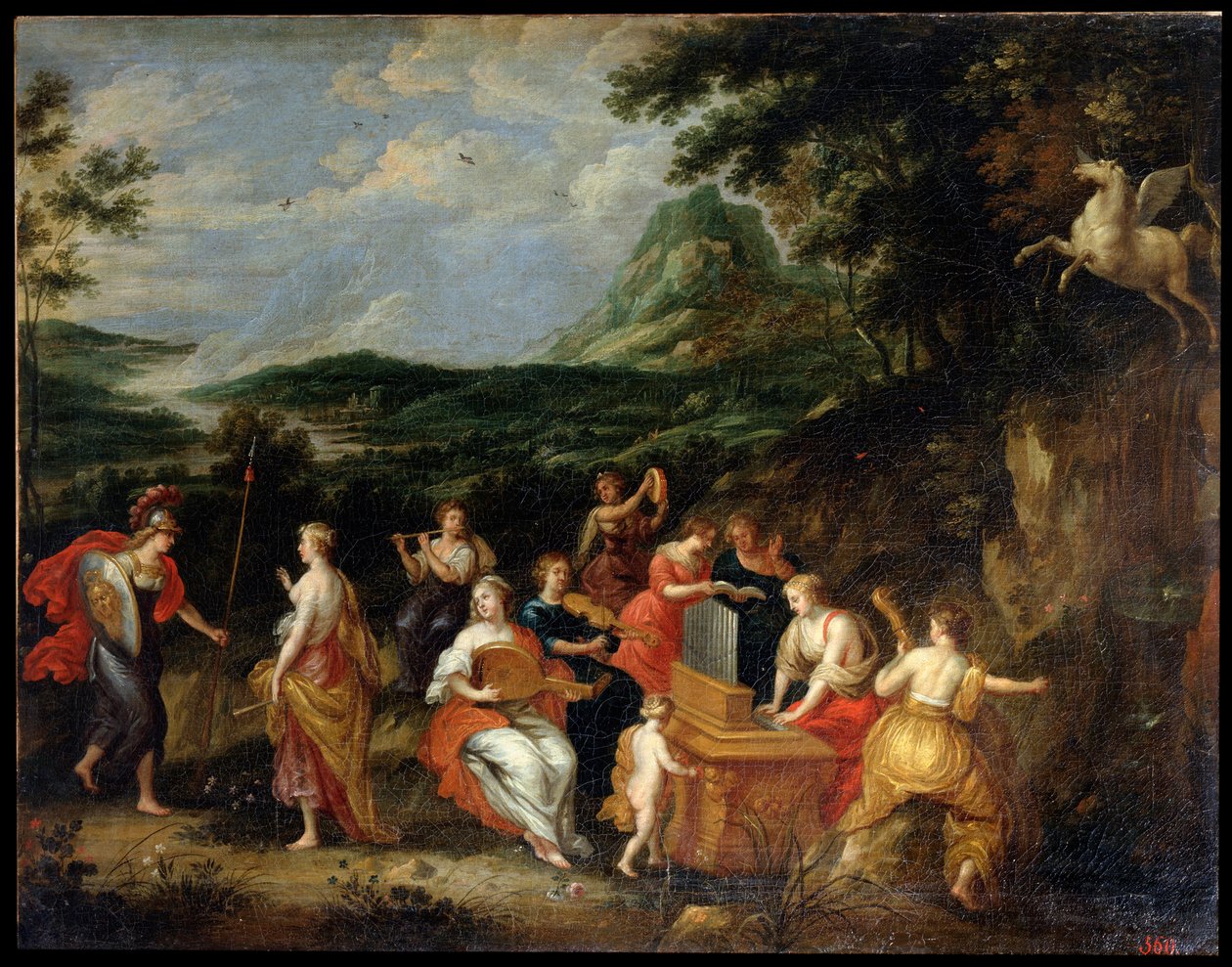 „Pallas Atena i Muzy”, lata 30. XVII wieku. autorstwa Jan van Balen