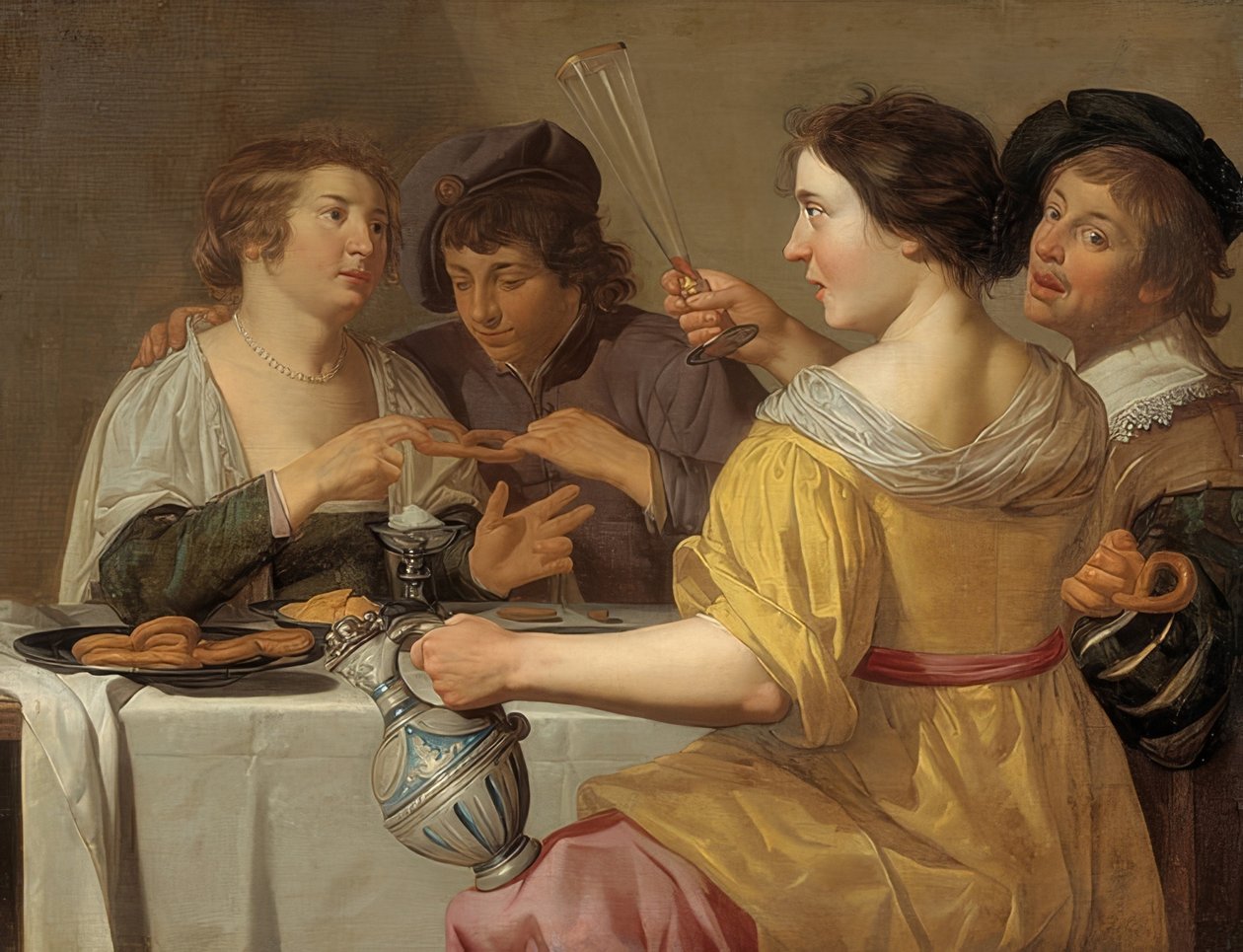 Die Bretzelesser. 1630-40 autorstwa Jan van Bijlert