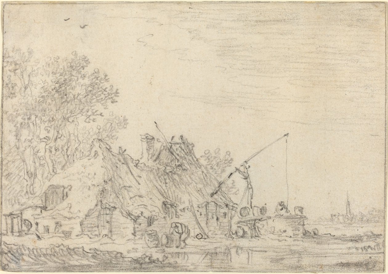 Rustykalny dom ze studnią autorstwa Jan van Goyen