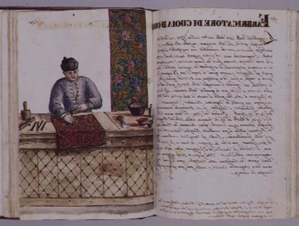 Skóra-złotnik, wenecki (rękopis) autorstwa Jan van Grevenbroeck