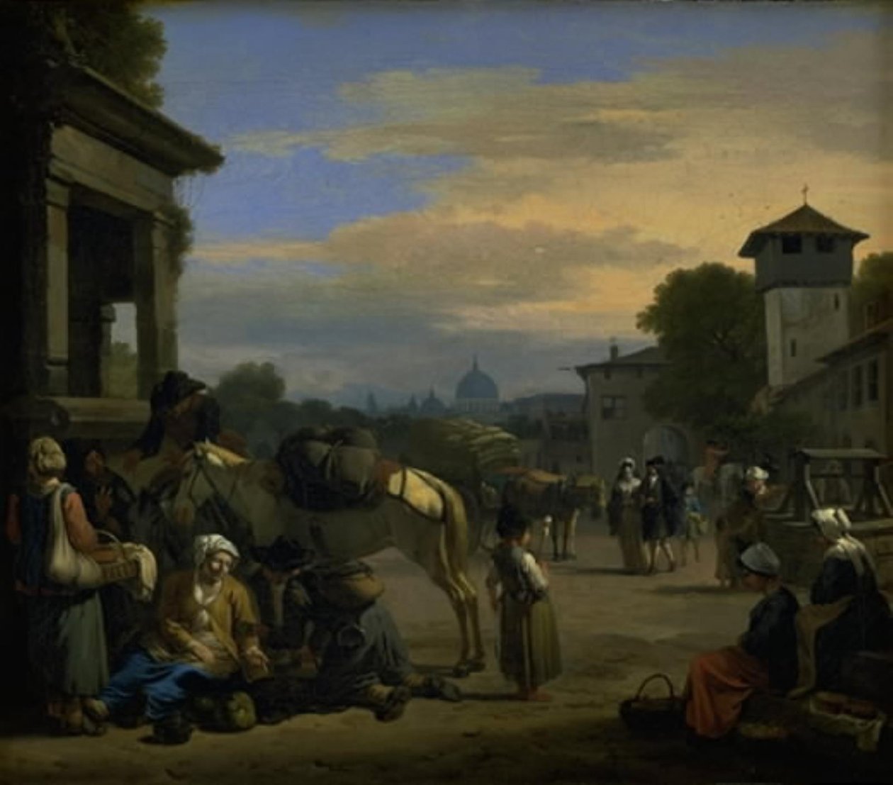 Scena uliczna w Rzymie autorstwa Jan van Huchtenburg
