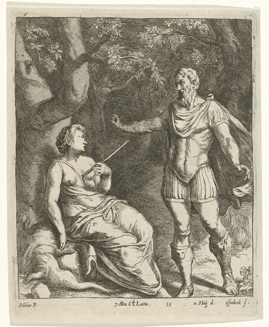 Cephalus en Procris autorstwa Jan van Ossenbeeck