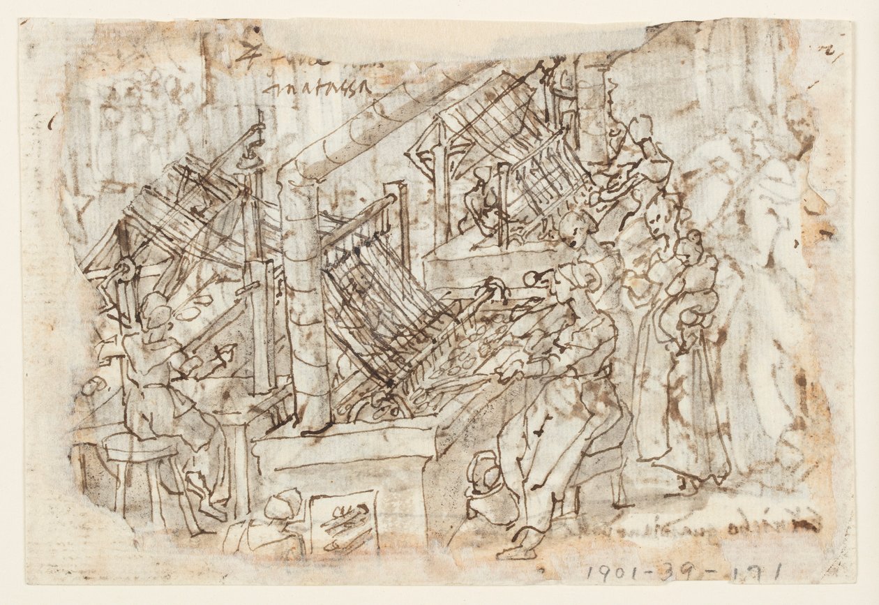 Hodowla serów, odwijanie kokonów autorstwa Jan van der Straet, called Stradanus
