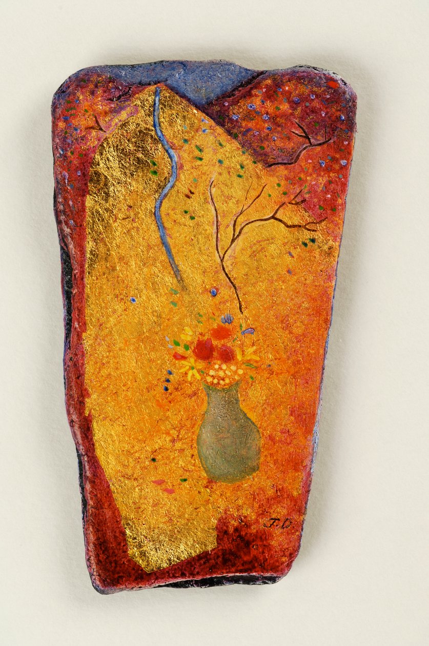 Złota Góra, 2006 (olej na łupku) autorstwa Jane Deakin