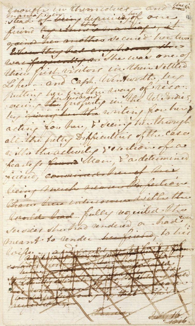 MS EG 3038 Strona z „Perswazji” autorstwa Jane Austen