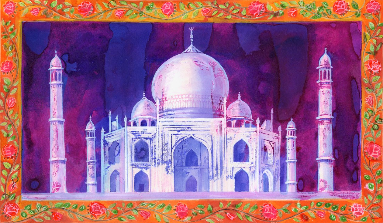 Taj Mahal, 1998 (tusz i gwasz) autorstwa Jane Tattersfield