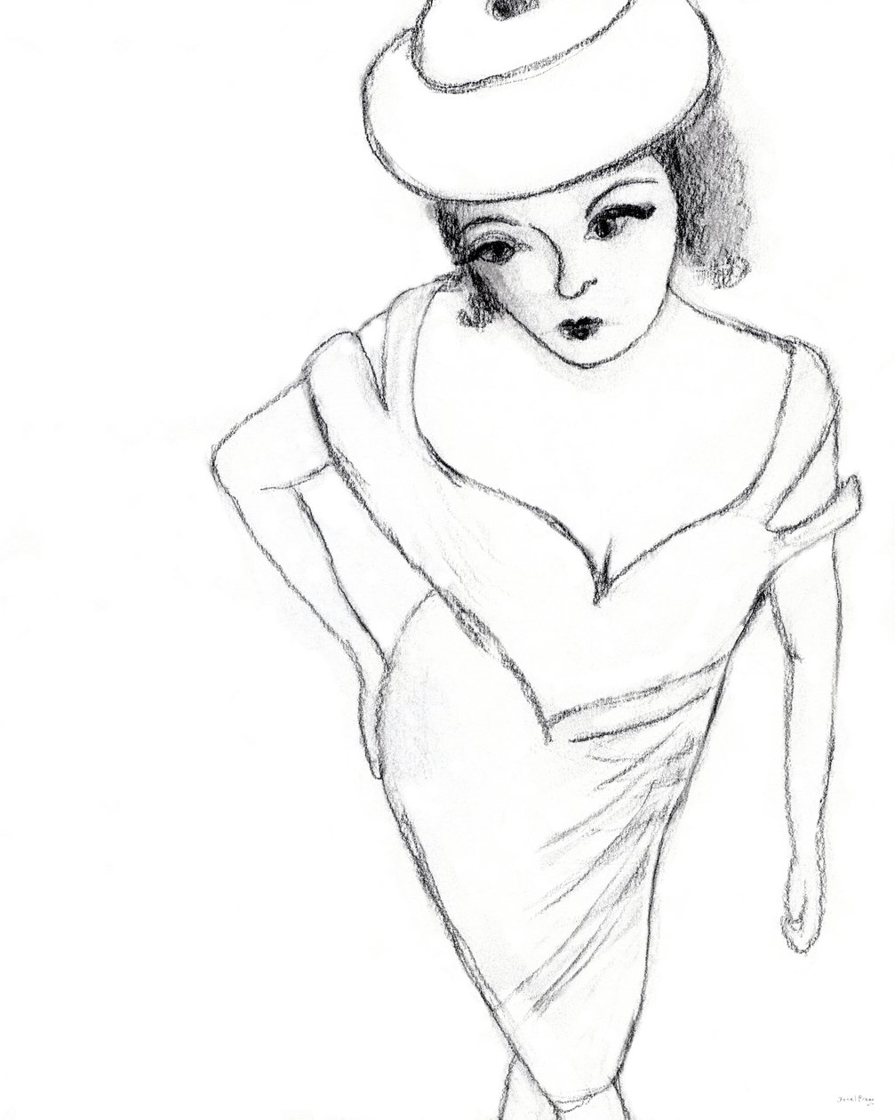 Fashion Molly, 2023 (ołówek na papierze) autorstwa Janel Bragg