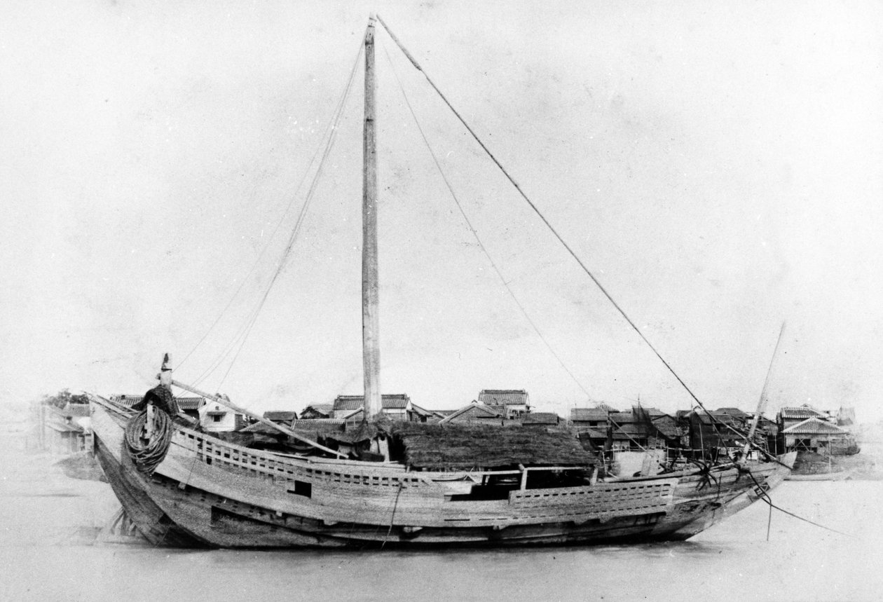 Japońska łódź, ok. 1860 r. autorstwa Japanese Photographer