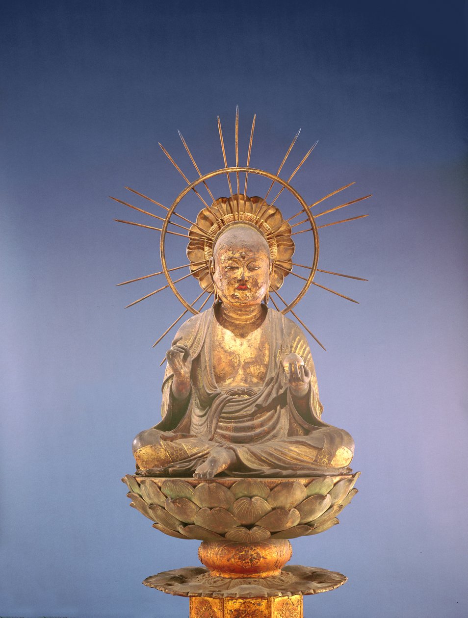Jizo Bosatsu (Ksitigarbha), okres Kamakura (1185-1333), druga połowa XIII wieku (drewno, laka i złoto płatkowe) (patrz też 394838) autorstwa Japanese School