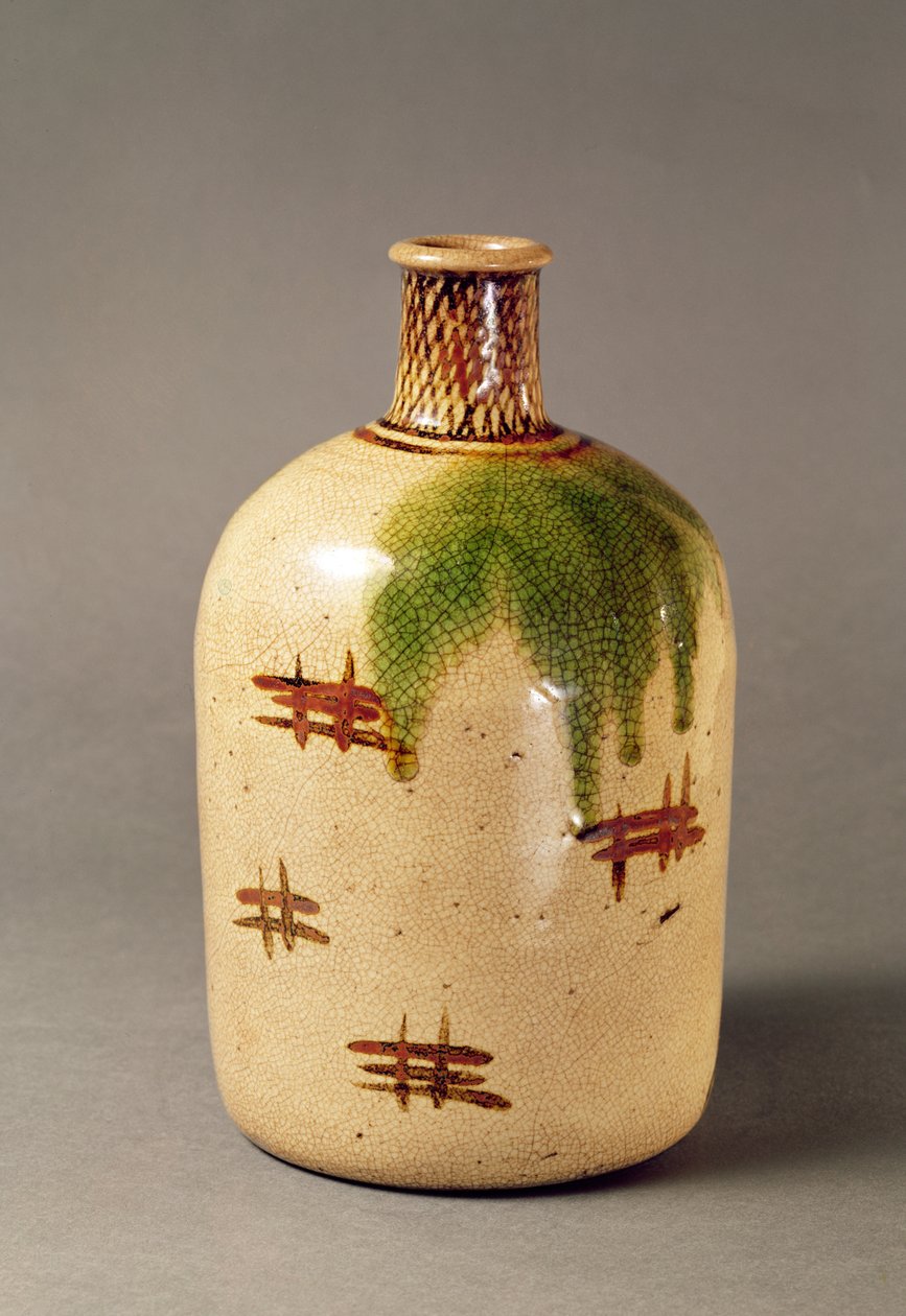 Sake butelka od Oribe (ceramiczna) autorstwa Japanese School