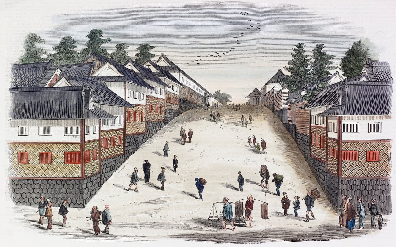 Ulica w Princes Quarter, Jeddo autorstwa Japanese School