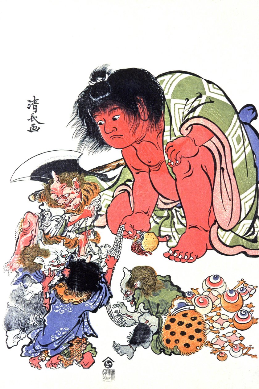 Demony, połowa XIX w. (druk) autorstwa Japanese School