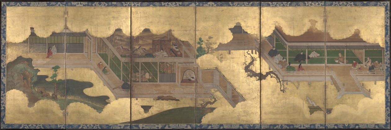 Sceny z Opowieści Genji, 1625-60 autorstwa Japanese School