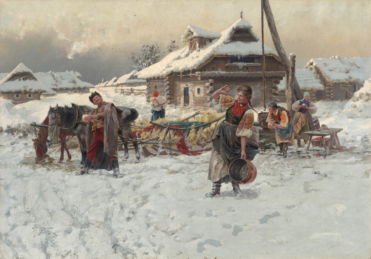 Rzucanie śnieżkami, 1892. autorstwa Jaroslav Veshin