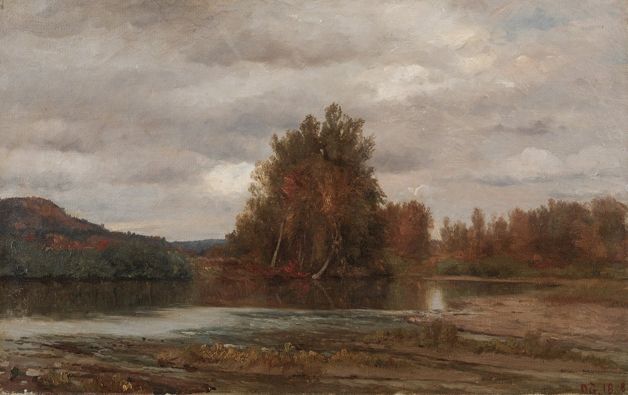 Szary dzień na Esopus autorstwa Jasper F. Cropsey