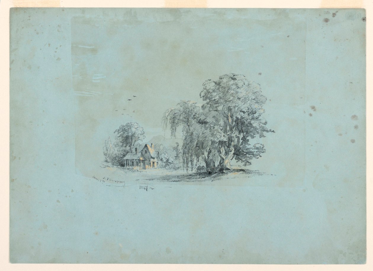 Rysunek, scena wiejska, 1847 autorstwa Jasper Francis Cropsey