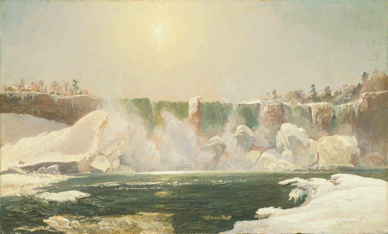 Wodospad Niagara zimą, 1868 r. autorstwa Jasper Francis Cropsey