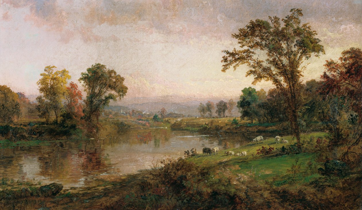 Riverscape - wczesna jesień, 1888 r. autorstwa Jasper Francis Cropsey
