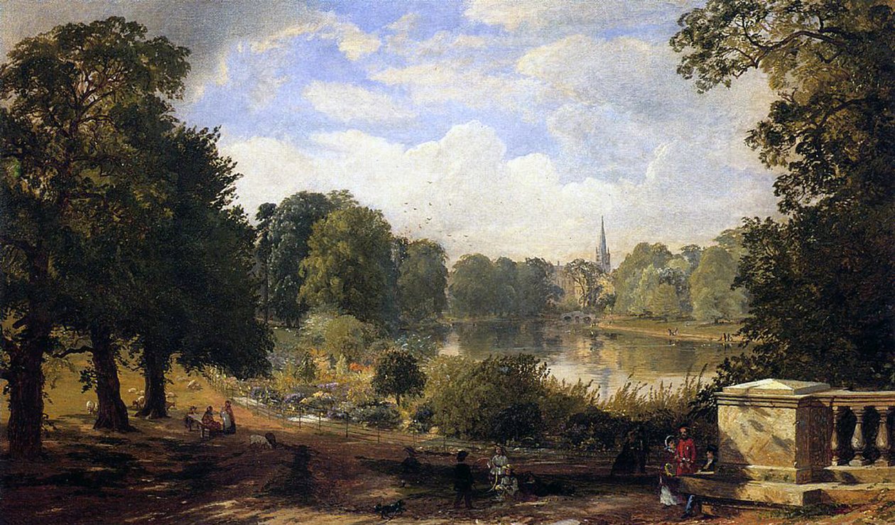 Serpentine, Hyde Park, Londyn, 1858 autorstwa Jasper Francis Cropsey