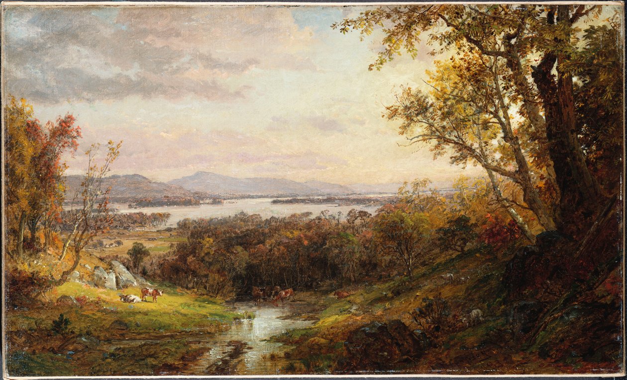 Widok na Hudson, 1883 autorstwa Jasper Francis Cropsey
