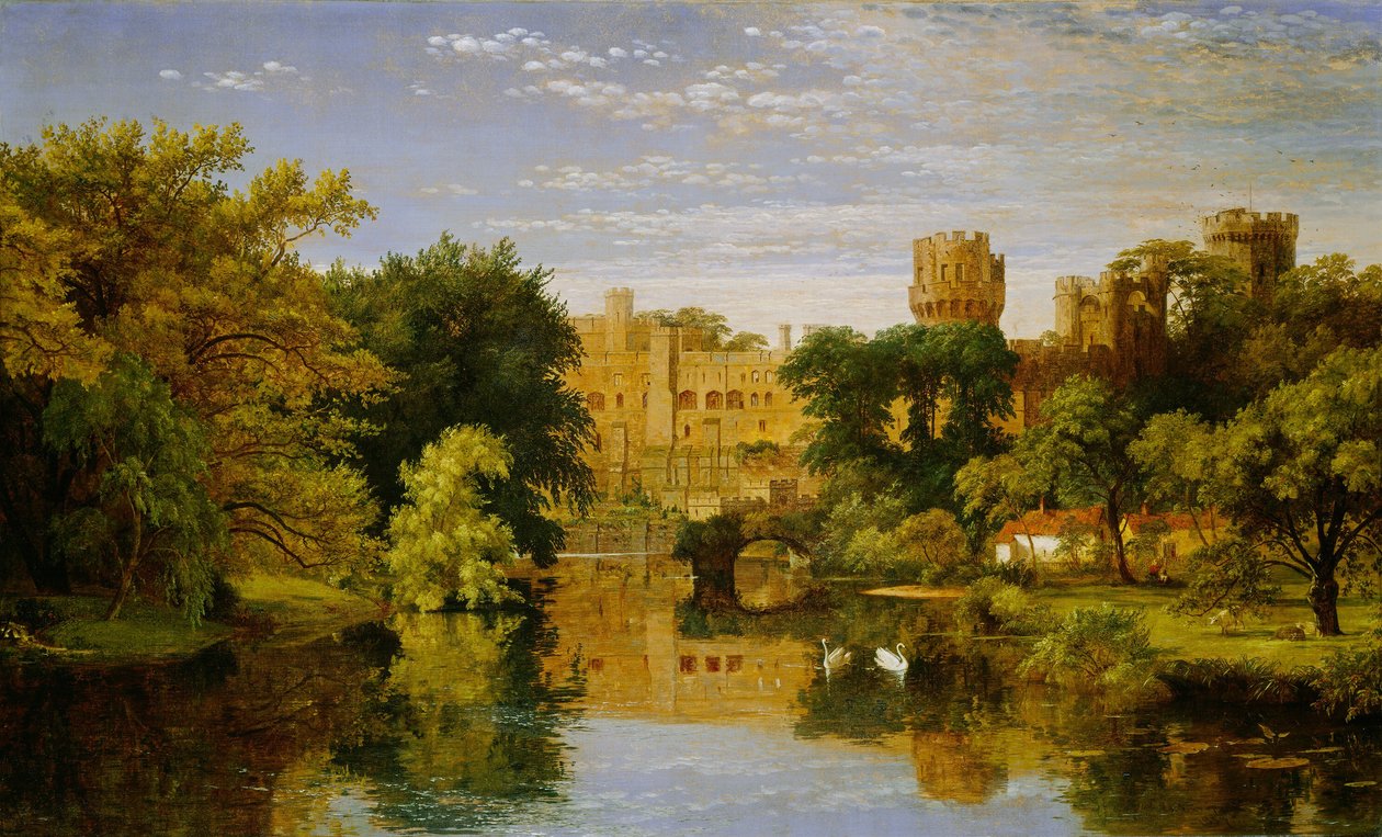 Zamek Warwick, Anglia, 1857. autorstwa Jasper Francis Cropsey
