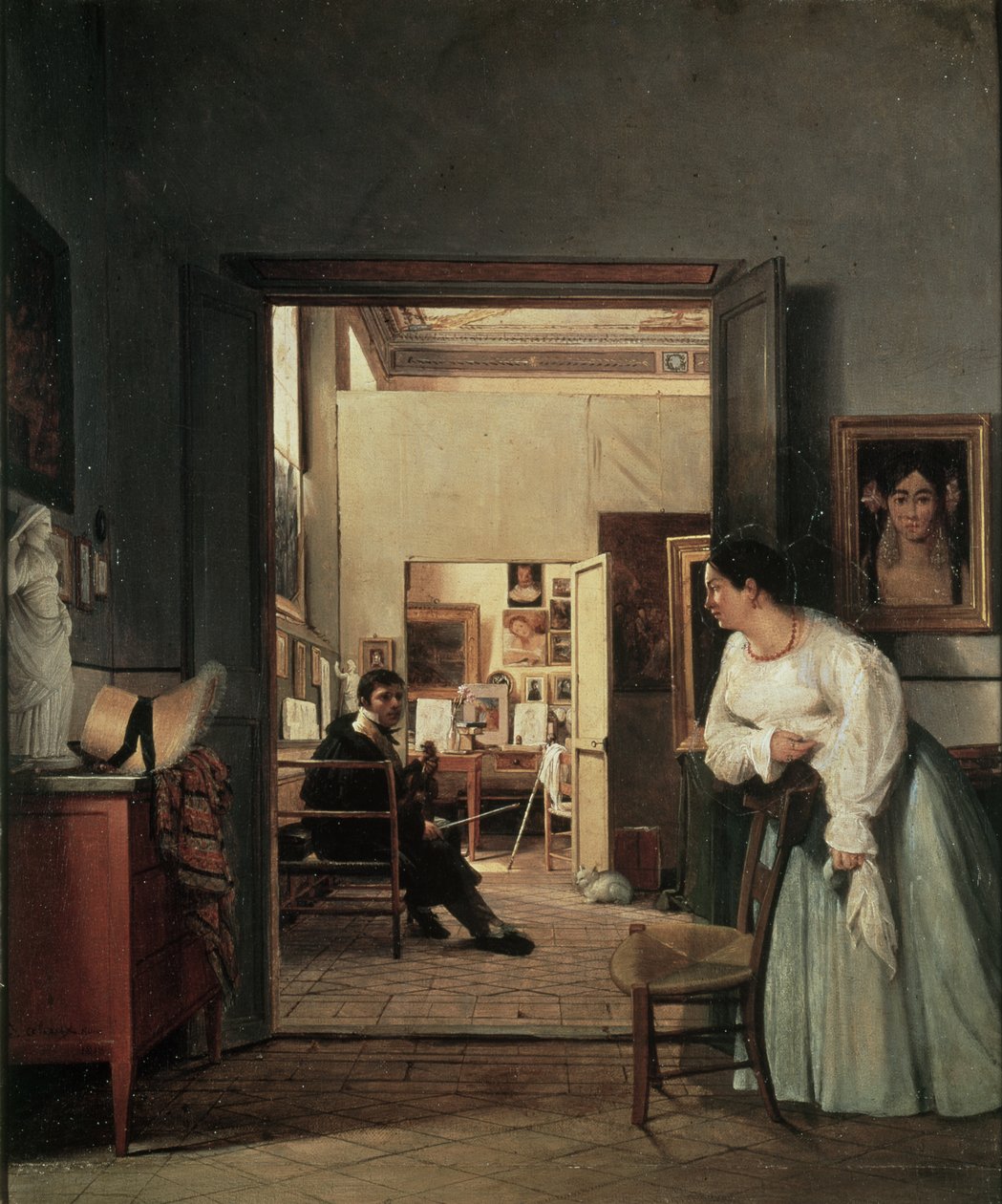 Studio Ingresa w Rzymie, 1818 r. autorstwa Jean Alaux
