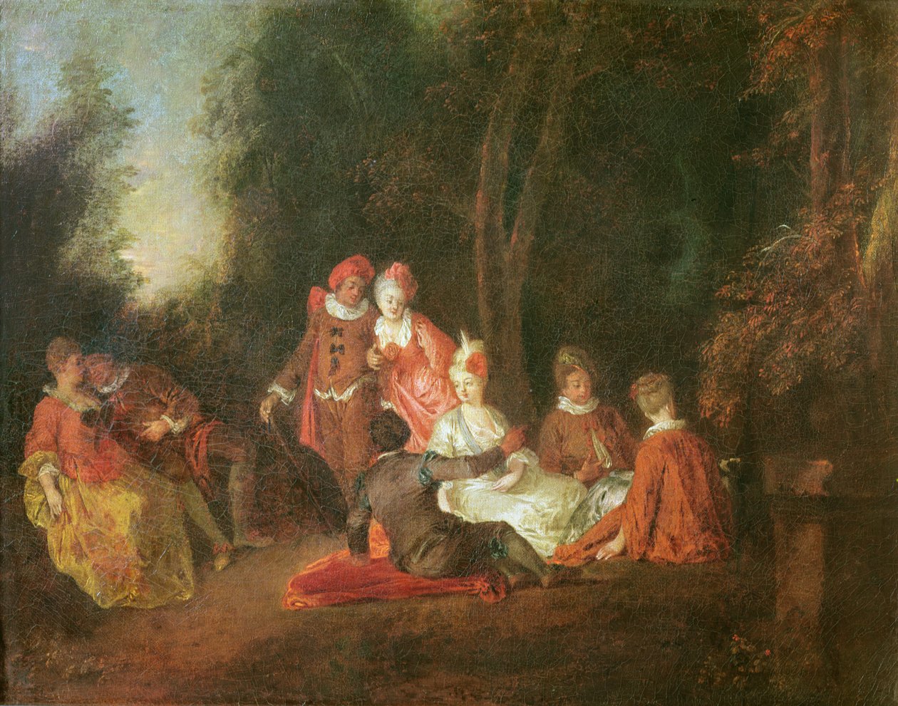 Rozmowa w parku autorstwa Jean Antoine Watteau