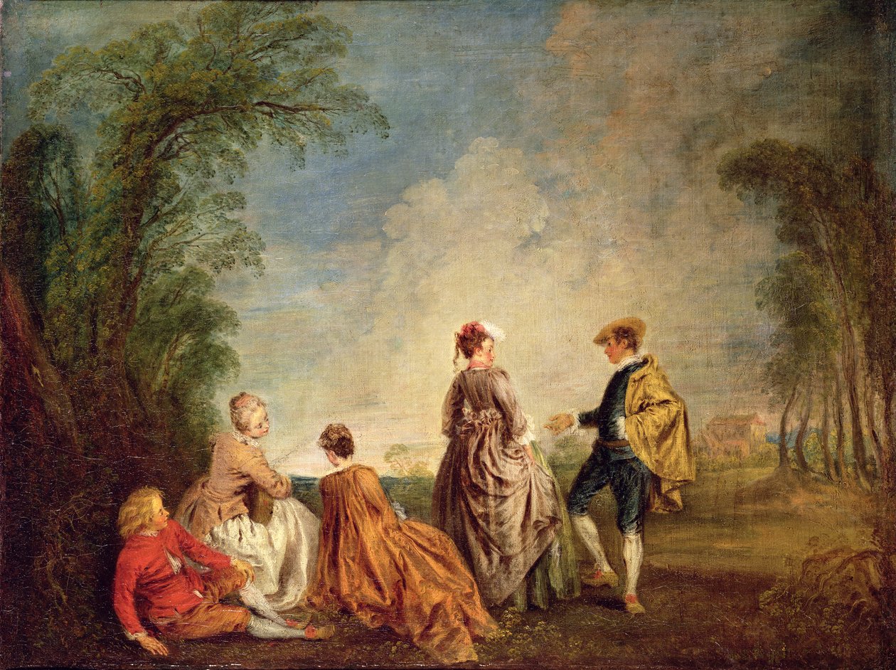 Żenująca propozycja, 1715-16 autorstwa Jean Antoine Watteau